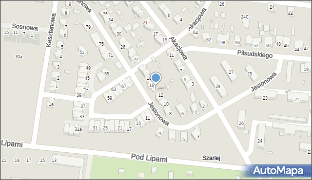 Piekary Śląskie, Jesionowa, 14, mapa Piekary Śląskie