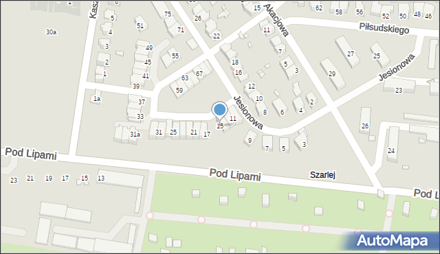 Piekary Śląskie, Jesionowa, 15, mapa Piekary Śląskie