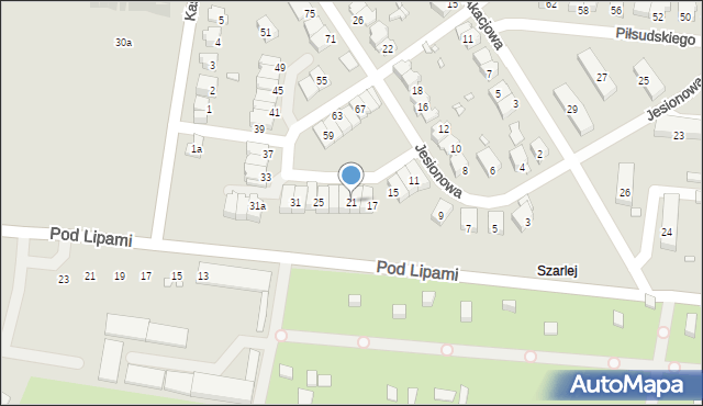 Piekary Śląskie, Jesionowa, 21, mapa Piekary Śląskie