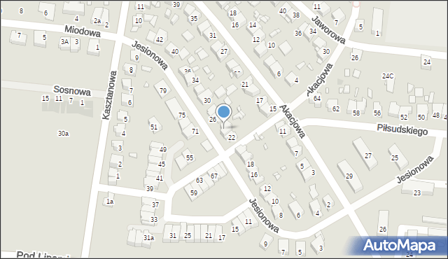 Piekary Śląskie, Jesionowa, 24, mapa Piekary Śląskie