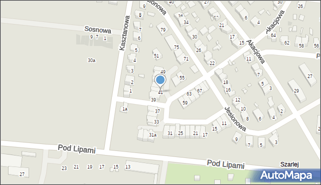 Piekary Śląskie, Jesionowa, 41, mapa Piekary Śląskie