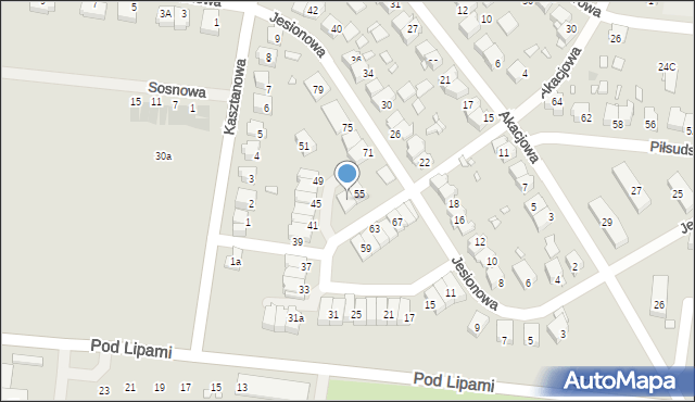 Piekary Śląskie, Jesionowa, 57, mapa Piekary Śląskie