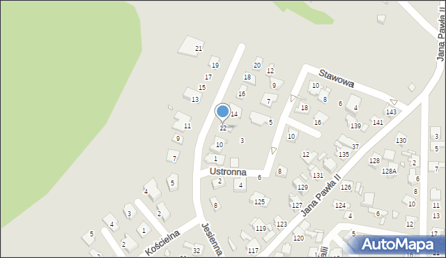 Piekary Śląskie, Jesienna, 12, mapa Piekary Śląskie