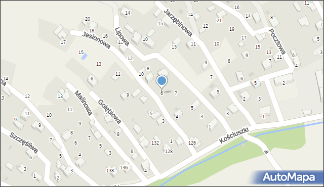 Pietrzykowice, Jesionowa, 6, mapa Pietrzykowice