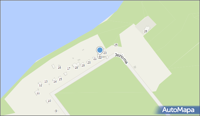 Piła, Jeziorna, 22, mapa Piły