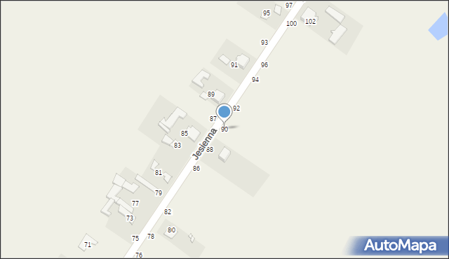 Piła Druga, Jesienna, 90, mapa Piła Druga