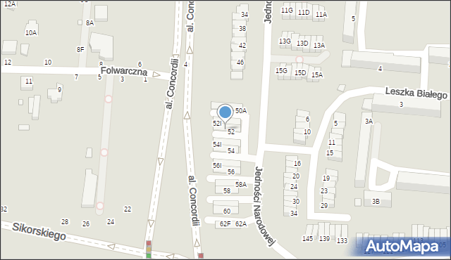 Piotrków Trybunalski, Jedności Narodowej, 52N, mapa Piotrków Trybunalski