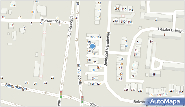 Piotrków Trybunalski, Jedności Narodowej, 54N, mapa Piotrków Trybunalski