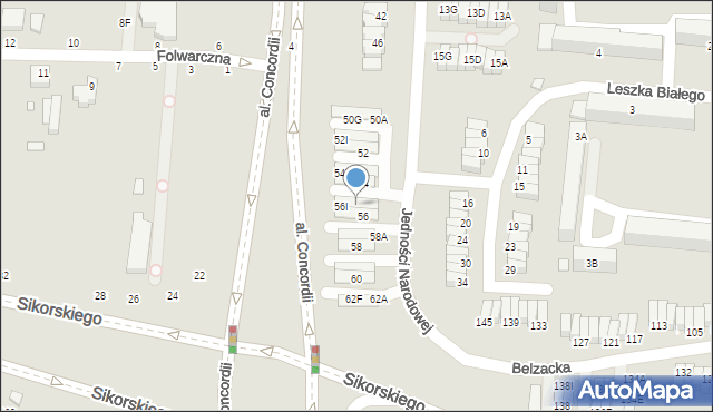 Piotrków Trybunalski, Jedności Narodowej, 56F, mapa Piotrków Trybunalski