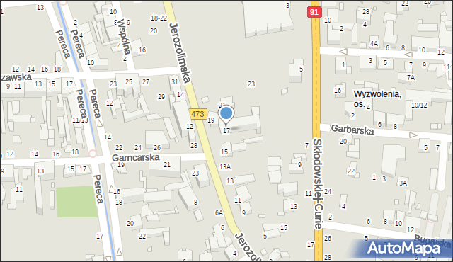 Piotrków Trybunalski, Jerozolimska, 17, mapa Piotrków Trybunalski