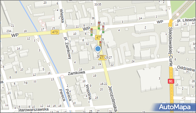 Piotrków Trybunalski, Jerozolimska, 26, mapa Piotrków Trybunalski