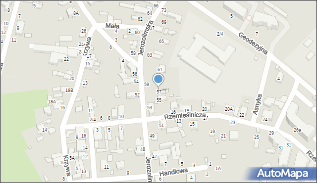 Piotrków Trybunalski, Jerozolimska, 57, mapa Piotrków Trybunalski