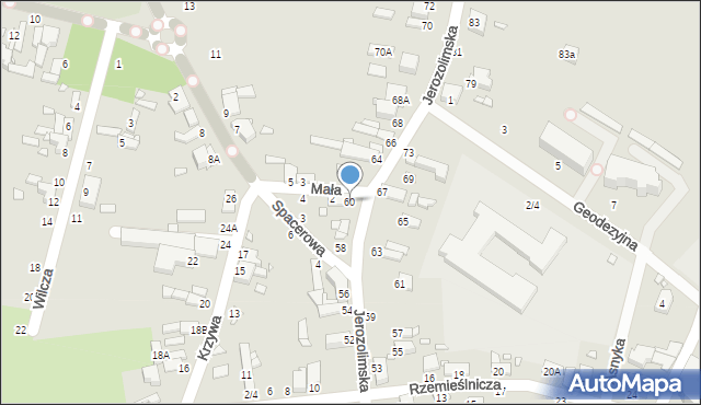 Piotrków Trybunalski, Jerozolimska, 60, mapa Piotrków Trybunalski