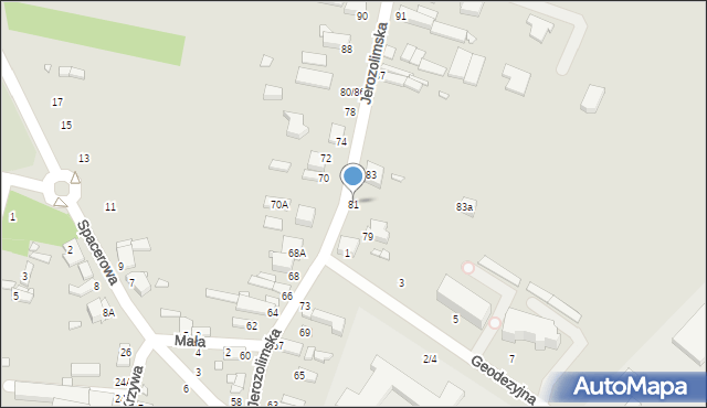 Piotrków Trybunalski, Jerozolimska, 81, mapa Piotrków Trybunalski
