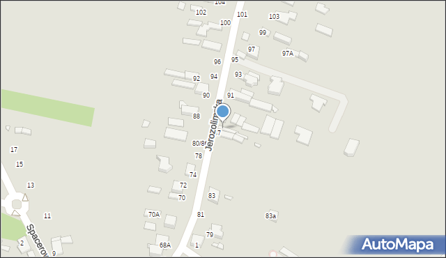 Piotrków Trybunalski, Jerozolimska, 89, mapa Piotrków Trybunalski
