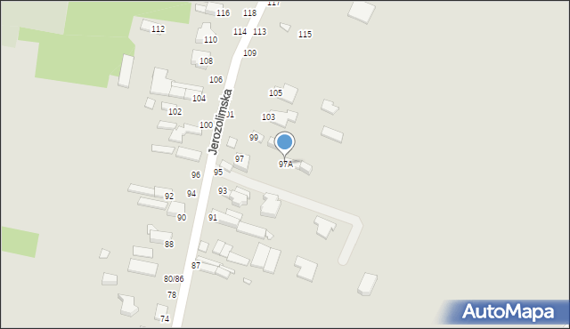 Piotrków Trybunalski, Jerozolimska, 97A, mapa Piotrków Trybunalski