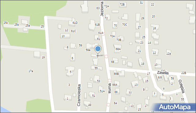 Piotrków Trybunalski, Jeziorna, 57, mapa Piotrków Trybunalski