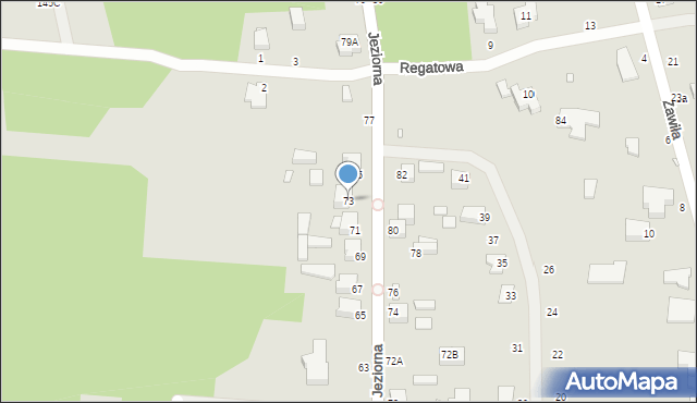 Piotrków Trybunalski, Jeziorna, 73, mapa Piotrków Trybunalski