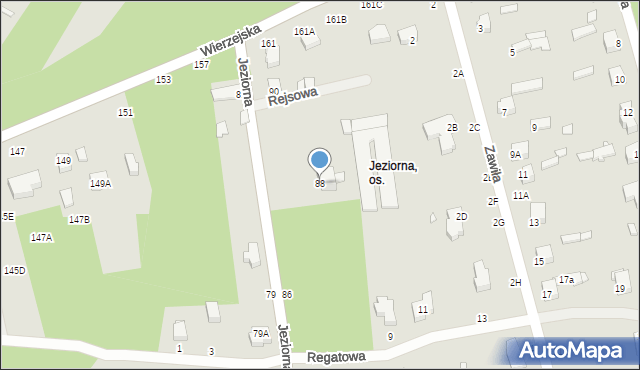 Piotrków Trybunalski, Jeziorna, 88, mapa Piotrków Trybunalski