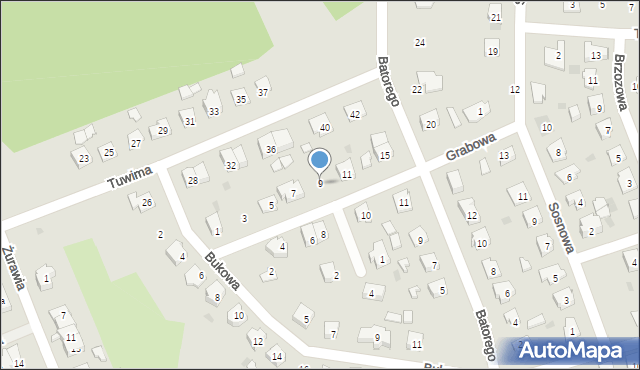 Pisz, Jesionowa, 9, mapa Pisz