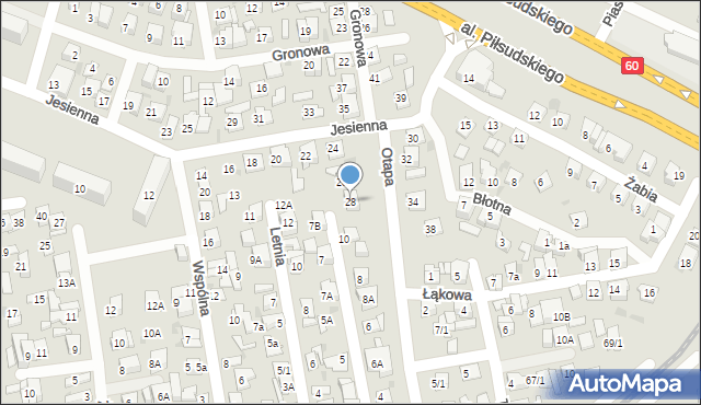 Płock, Jesienna, 28, mapa Płock