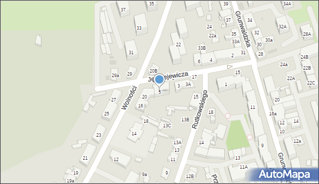 Płońsk, Jędrzejewicza Jana W., dr., 5, mapa Płońsk