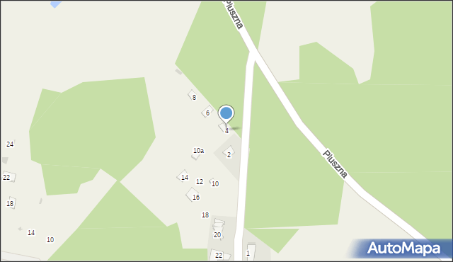 Pluski, Jeziorna, 4, mapa Pluski