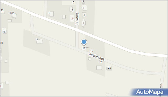 Podgórzyn, Jesionowa, 13, mapa Podgórzyn