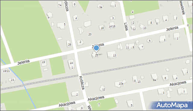 Podkowa Leśna, Jelenia, 15, mapa Podkowa Leśna