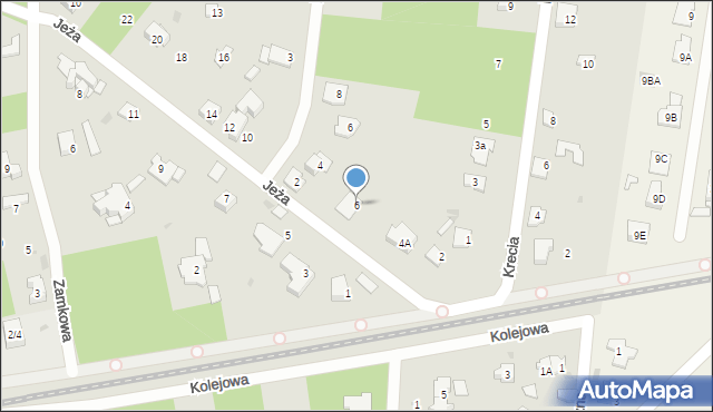 Podkowa Leśna, Jeża, 6, mapa Podkowa Leśna