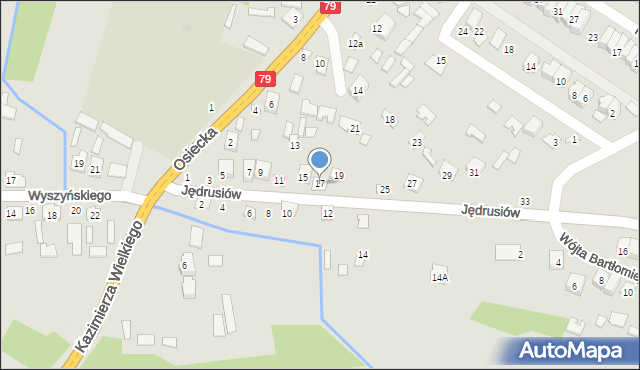 Połaniec, Jędrusiów, 17, mapa Połaniec