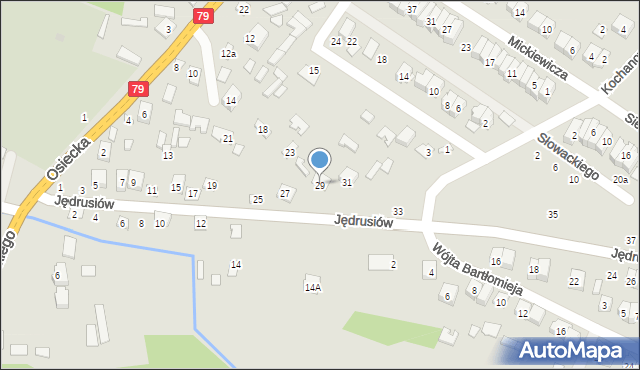 Połaniec, Jędrusiów, 29, mapa Połaniec