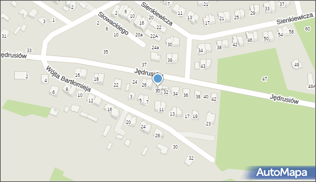 Połaniec, Jędrusiów, 30, mapa Połaniec