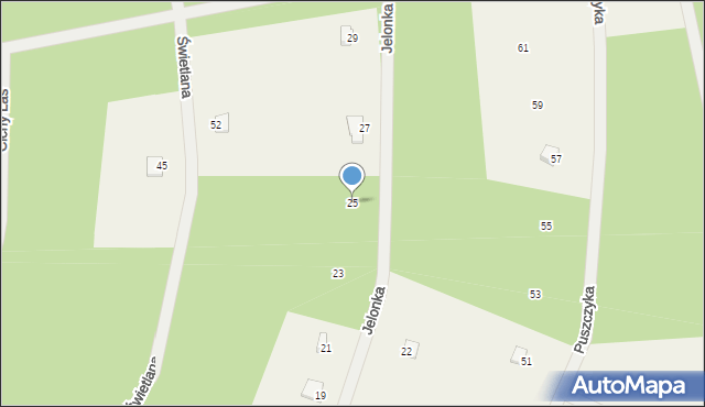 Popowo-Letnisko, Jelonka, 25, mapa Popowo-Letnisko