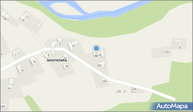 Poronin, Jesionkówka, 8a, mapa Poronin