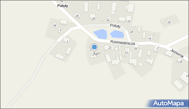 Potuły, Jeziorna, 27a, mapa Potuły