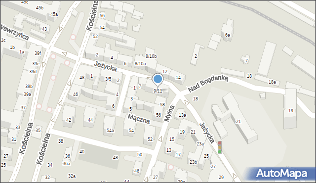 Poznań, Jeżycka, 9/11, mapa Poznania