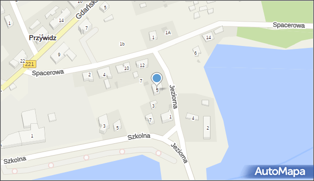 Przywidz, Jeziorna, 5, mapa Przywidz