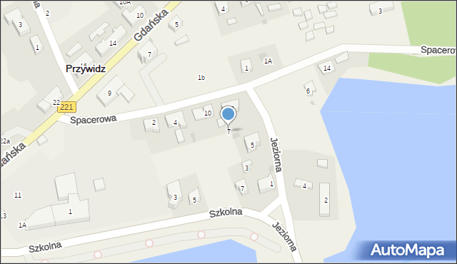 Przywidz, Jeziorna, 7, mapa Przywidz
