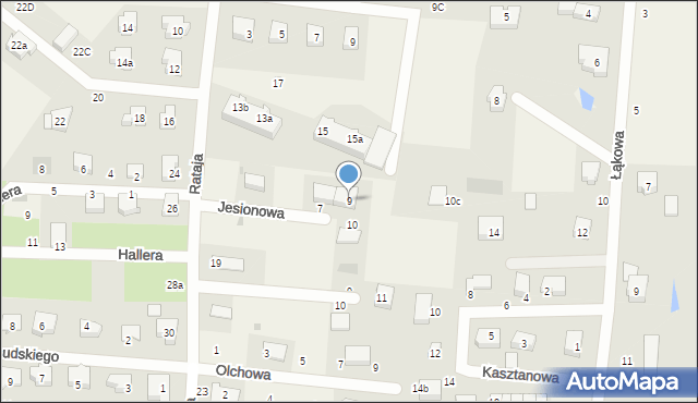 Pszczółki, Jesionowa, 9, mapa Pszczółki