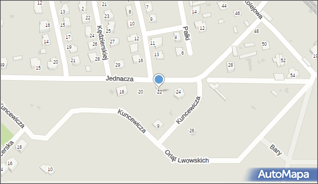 Puławy, Jednacza Stanisława, 22, mapa Puław