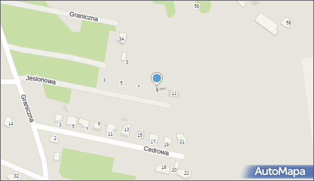Pułtusk, Jesionowa, 9, mapa Pułtusk