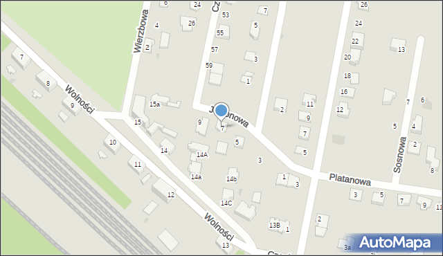 Pyskowice, Jesionowa, 7, mapa Pyskowice