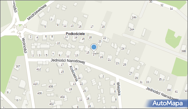 Pysznica, Jedności Narodowej, 17, mapa Pysznica