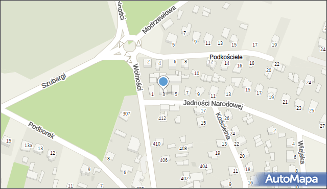 Pysznica, Jedności Narodowej, 3, mapa Pysznica