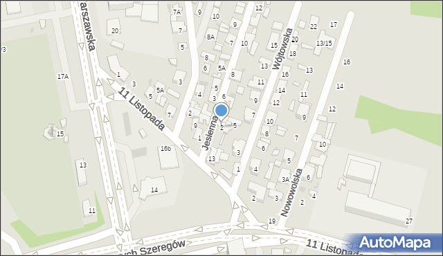 Radom, Jesienna, 2, mapa Radomia