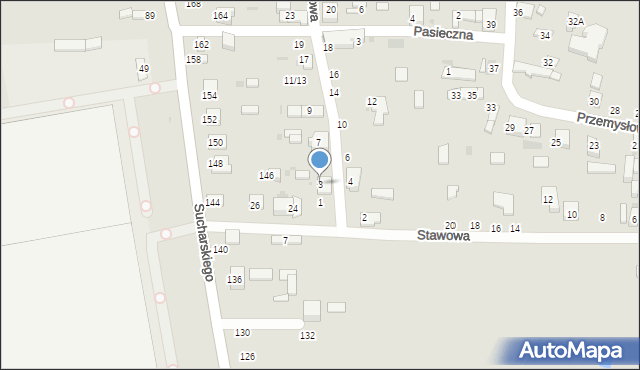 Radomsko, Jeżynowa, 3, mapa Radomsko