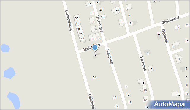 Radzionków, Jesionowa, 4, mapa Radzionków