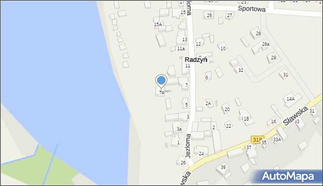 Radzyń, Jeziorna, 7A, mapa Radzyń