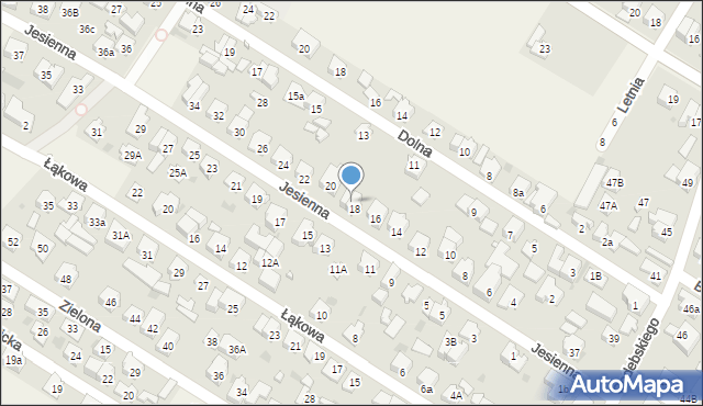 Raszyn, Jesienna, 18a, mapa Raszyn